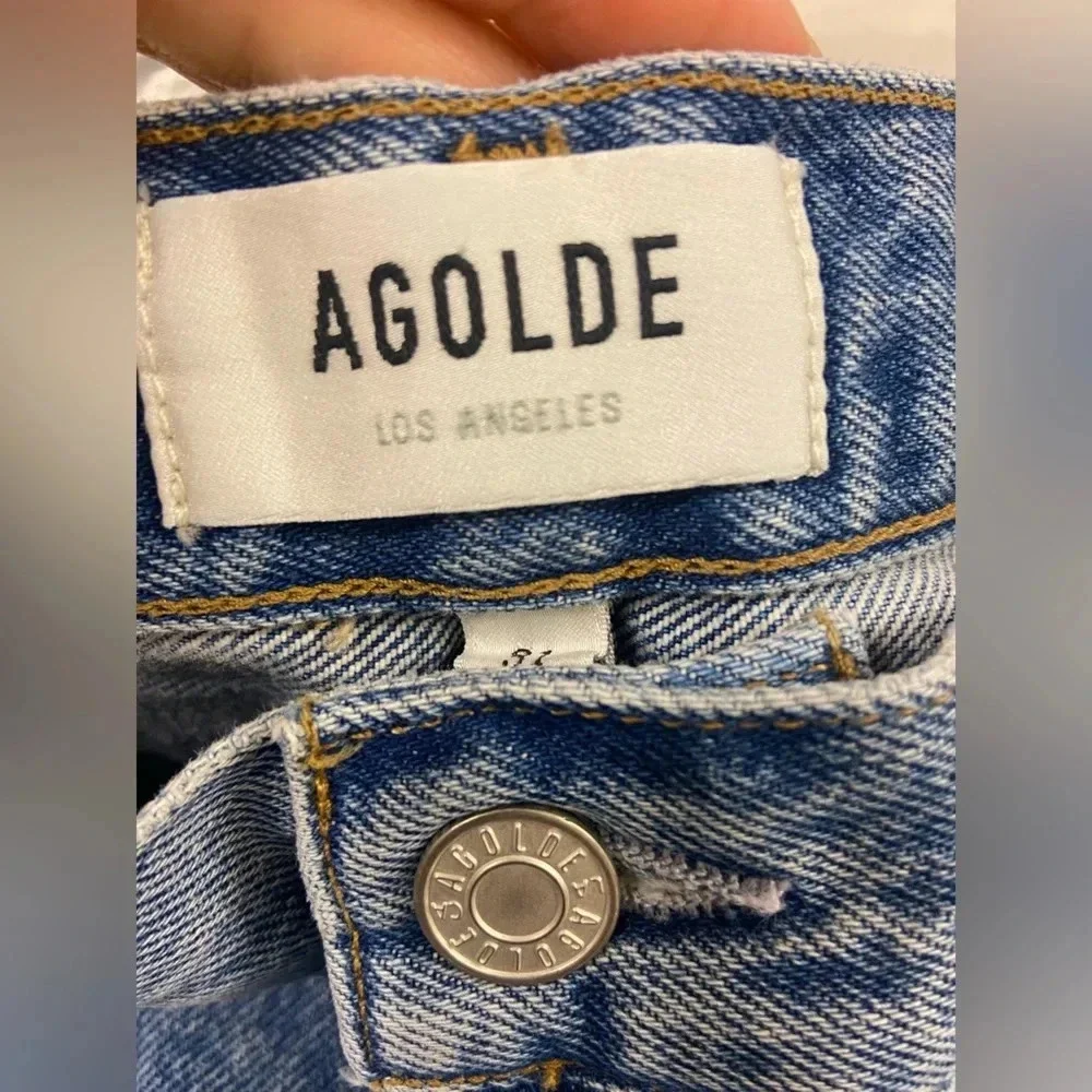 NWT AGOLDE 90's Pinch Waist in Abstract Blue Size 31